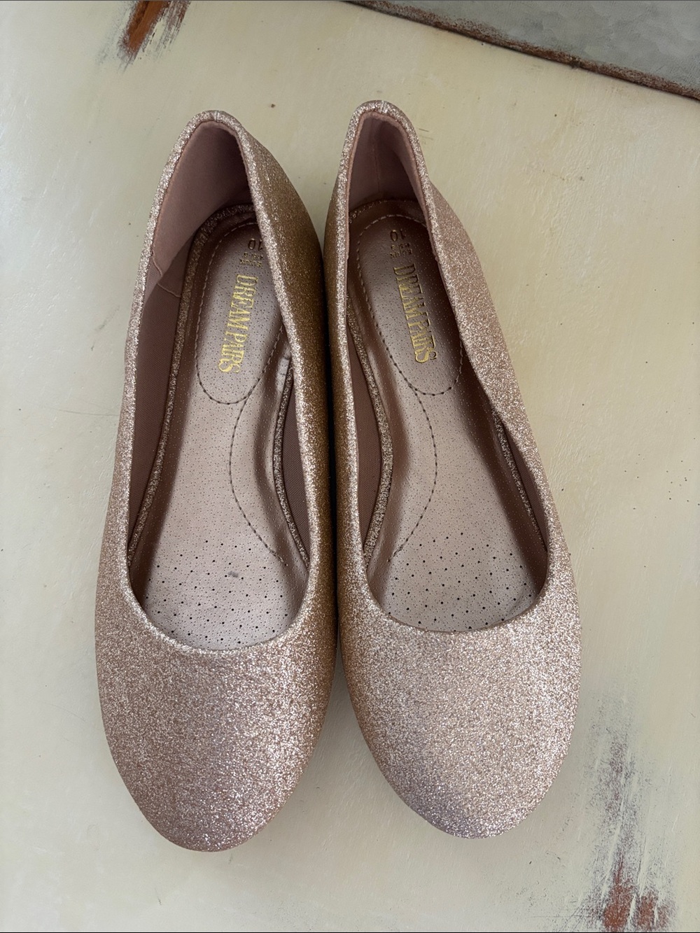Dream Pairs Women’s Glitter Ballet Flats - Rose Gold